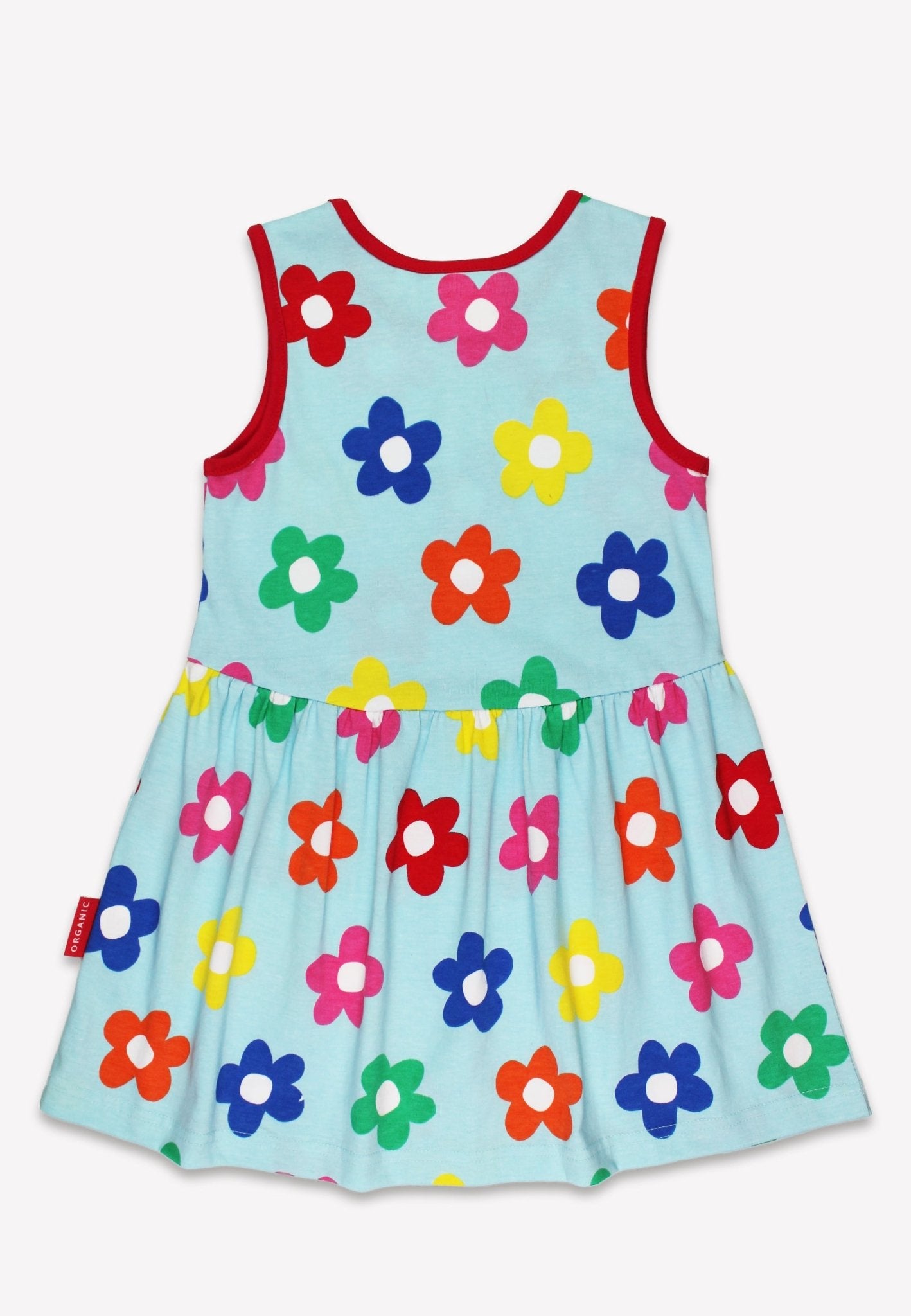 Organic Rainbow Bloom Print Summer Dress for Kids