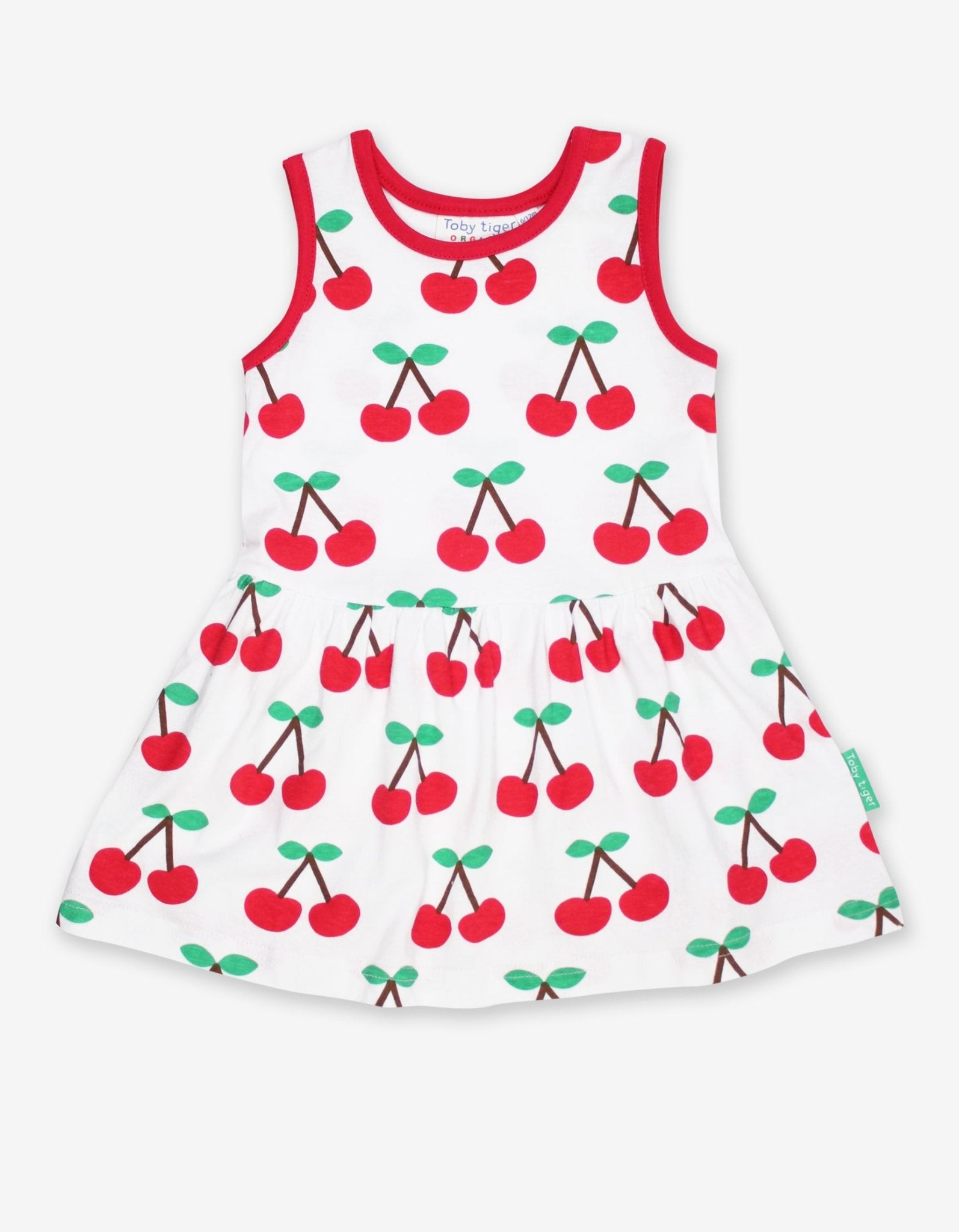 Organic Cherry Print Summer Dress for Girls