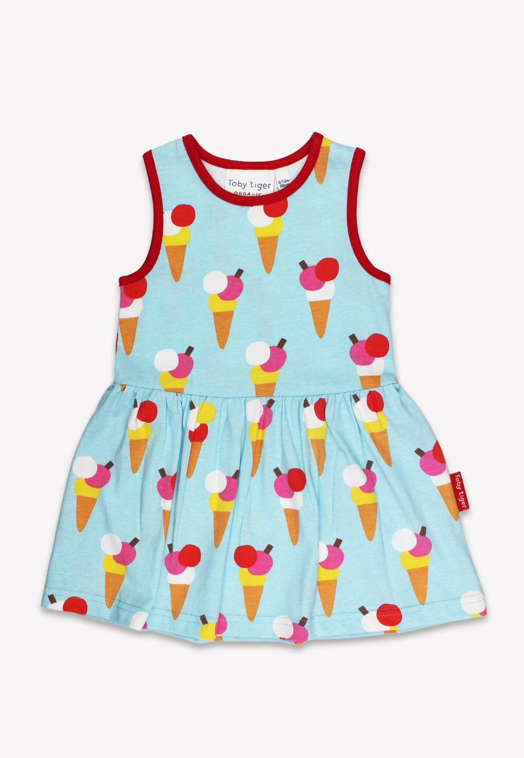 Organic Ice Cream Cones Print Summer Dress for Kids
