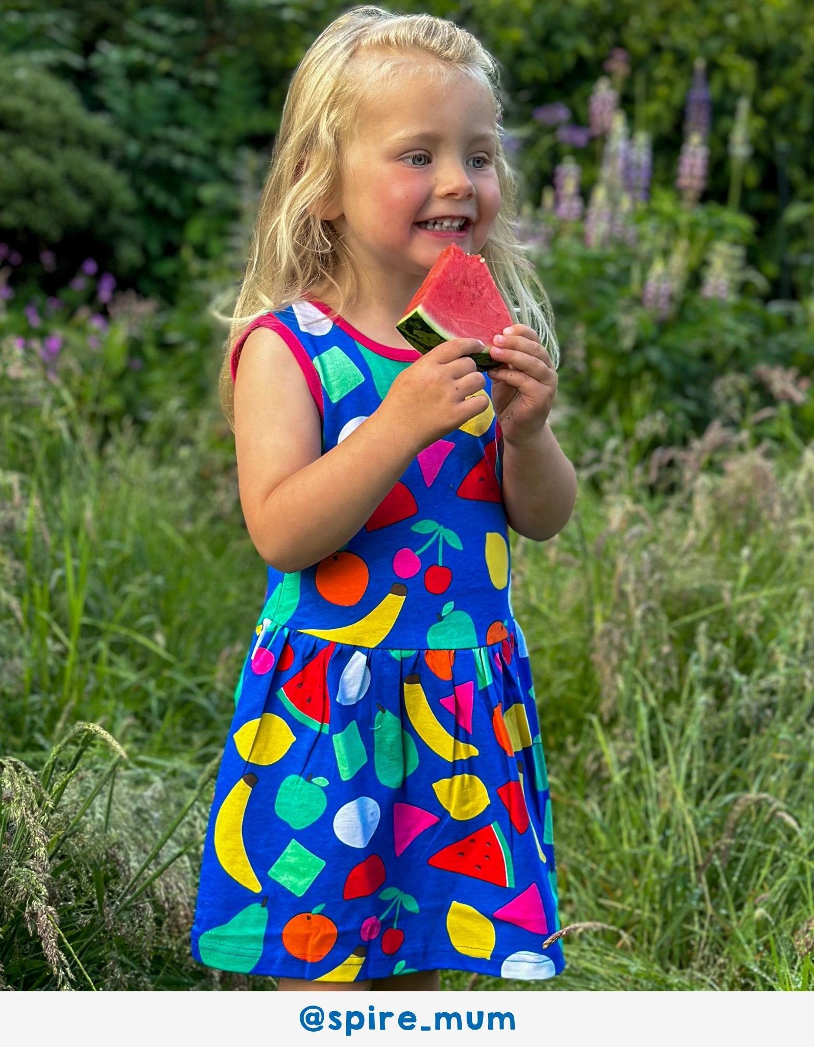 Organic Cotton Fruit Print Summer Dress for Kids