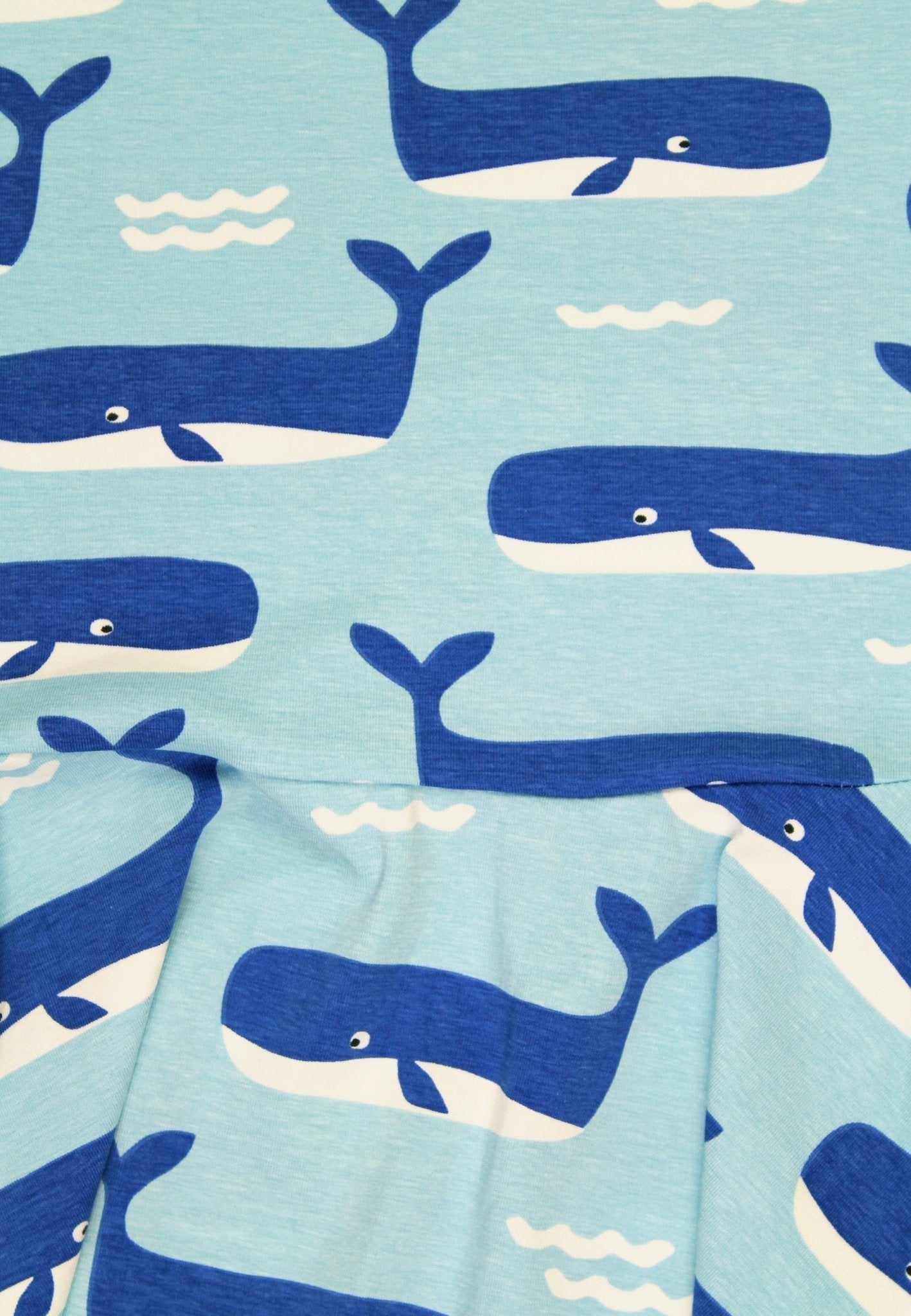 Organic Whale Waves Print Skater Dress for Kids