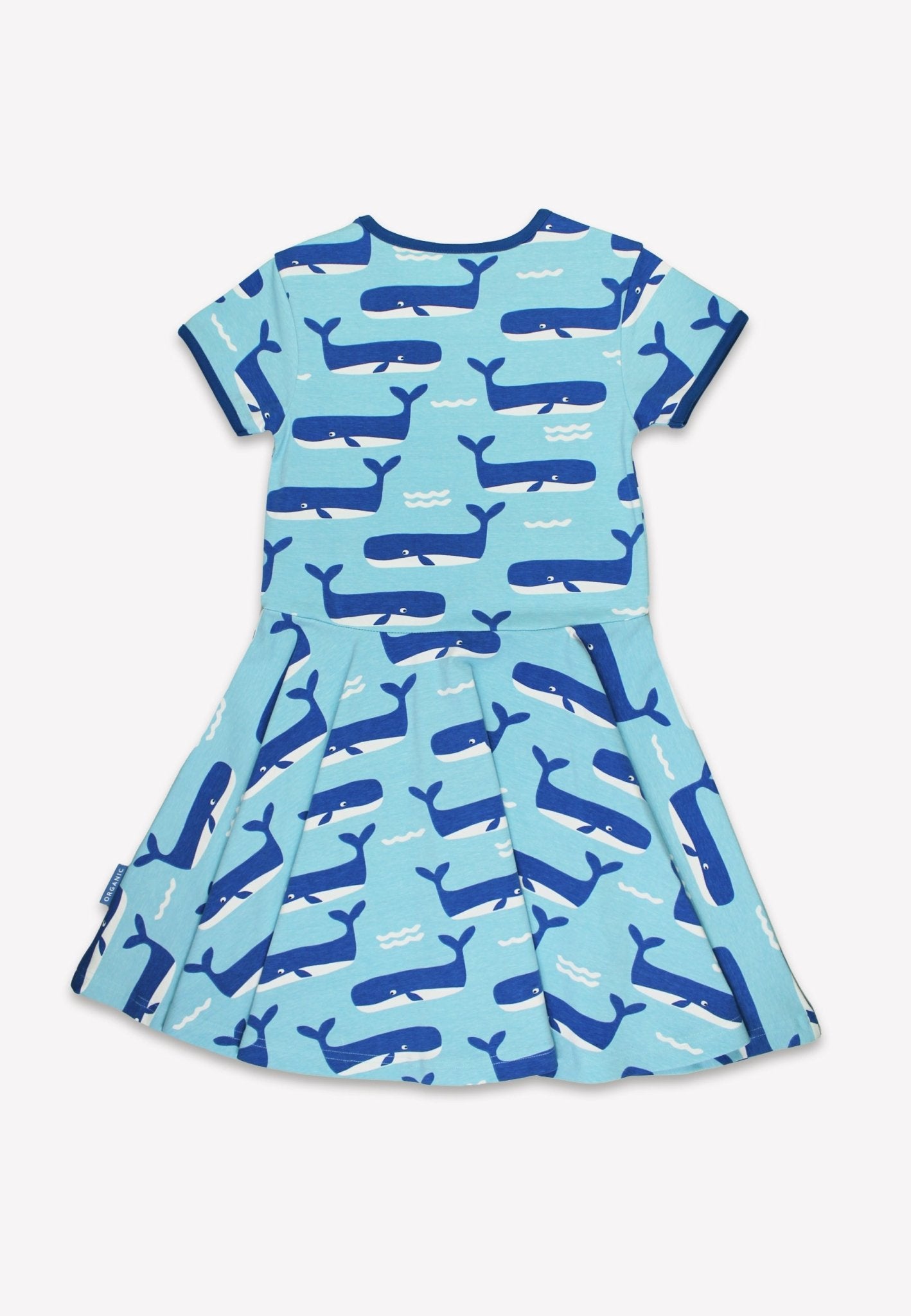 Organic Whale Waves Print Skater Dress for Kids