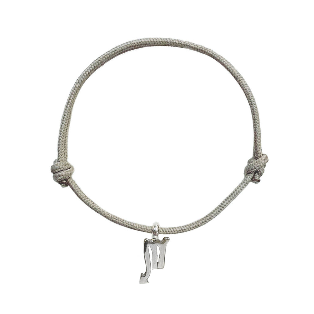 Handmade Zodiac Rope Bracelet in Sterling Silver