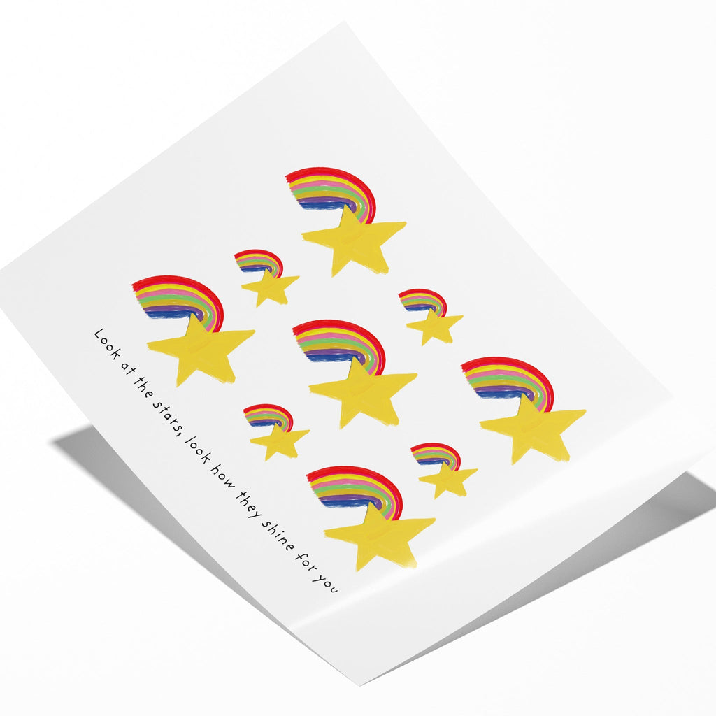 Stars and Rainbows Positive Art Print for Kids