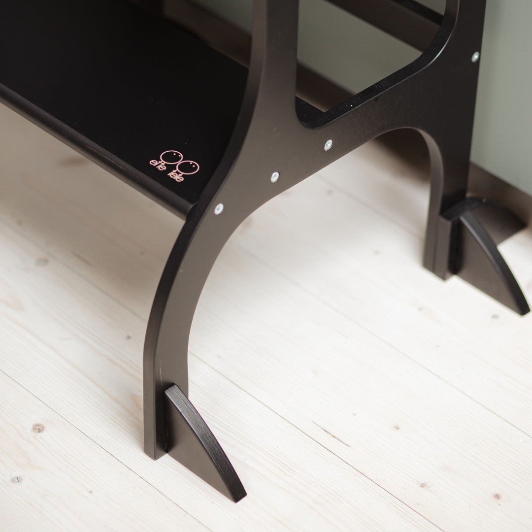 STEP'n'SIT® Convertible 2-in-1 Helper Tower/Table With Support Legs - Black