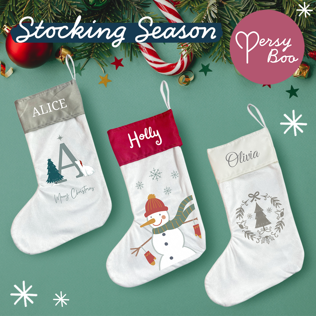 Personalised Christmas Stocking with Hand Drawn Design