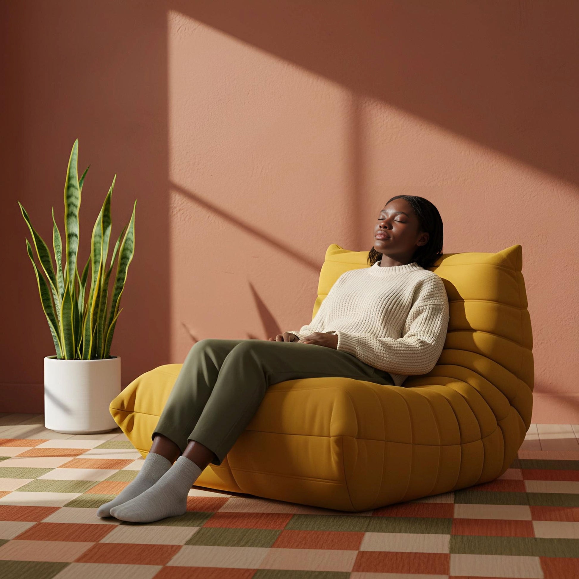 Caterpillar Lounger Chair in Premium Suede