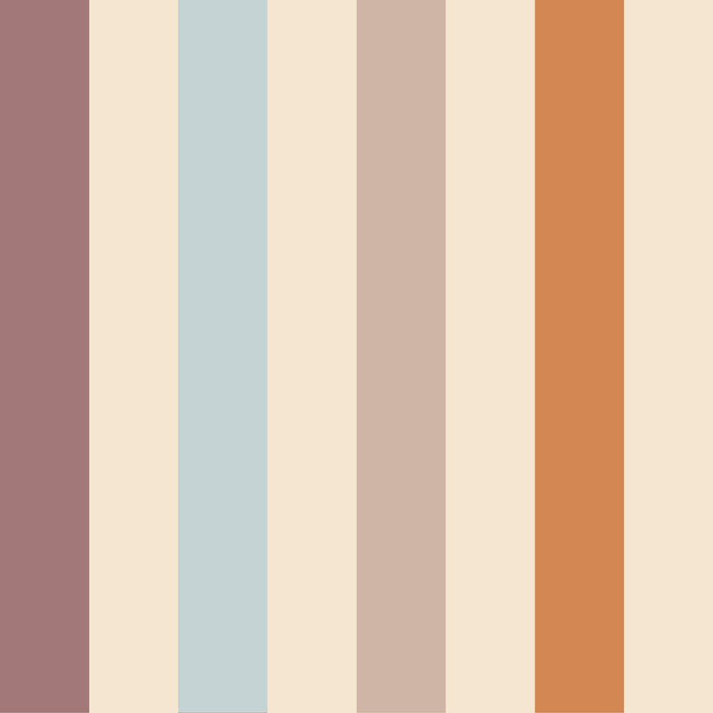 playful cozy stripes wallpaper in warm hues for a fun kids room decor makeover