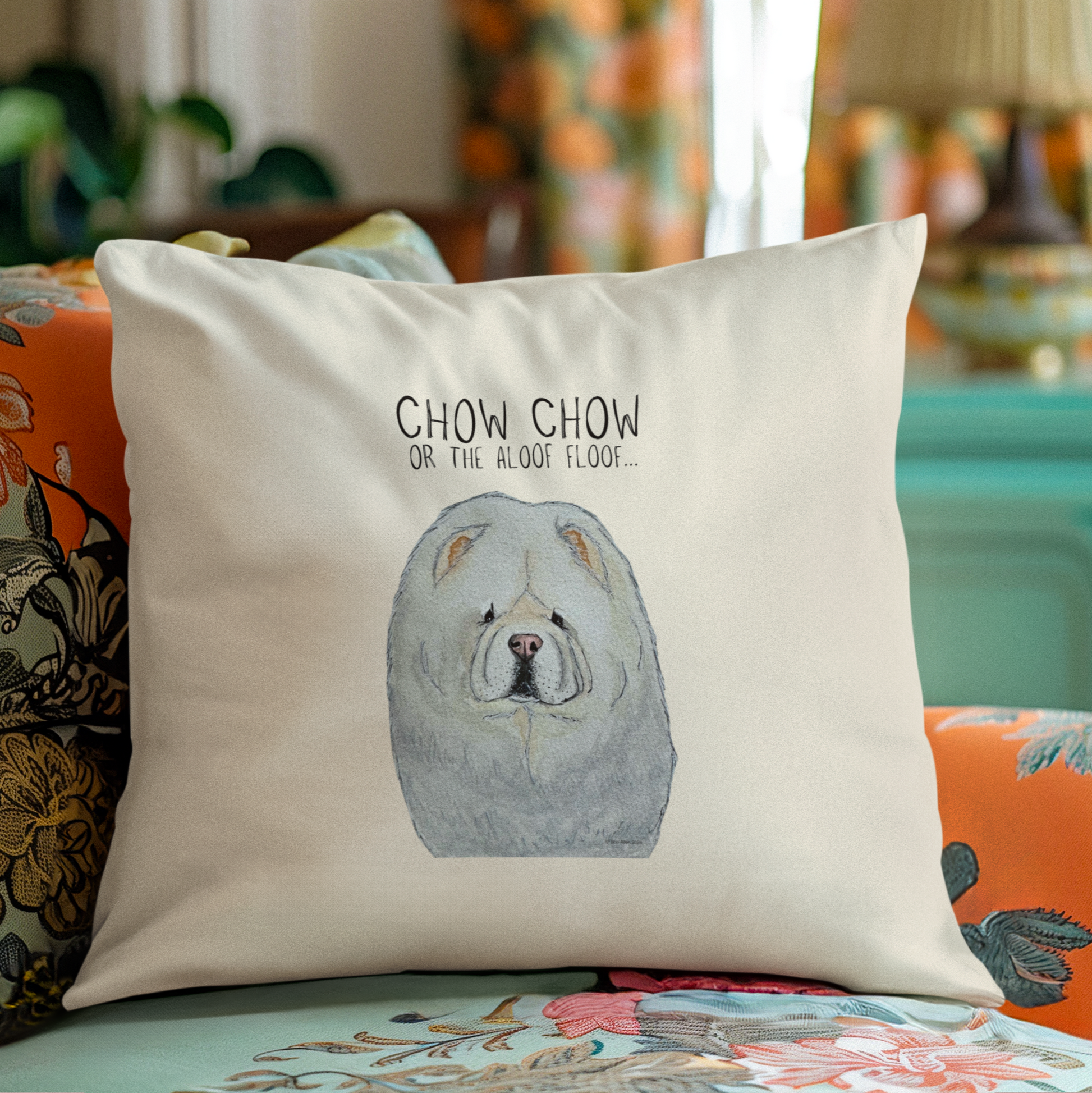 Cream Chow Chow Cushion Cover The Aloof Floof Edition