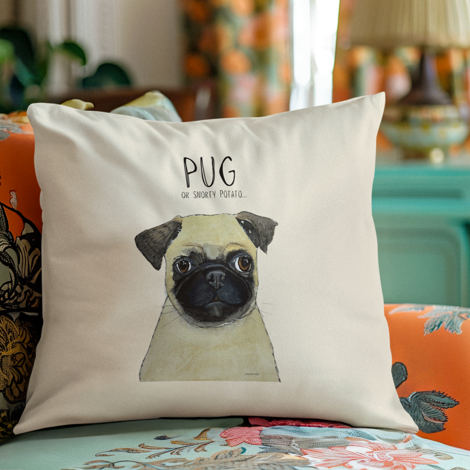Pug Cushion Cover for Your Couch