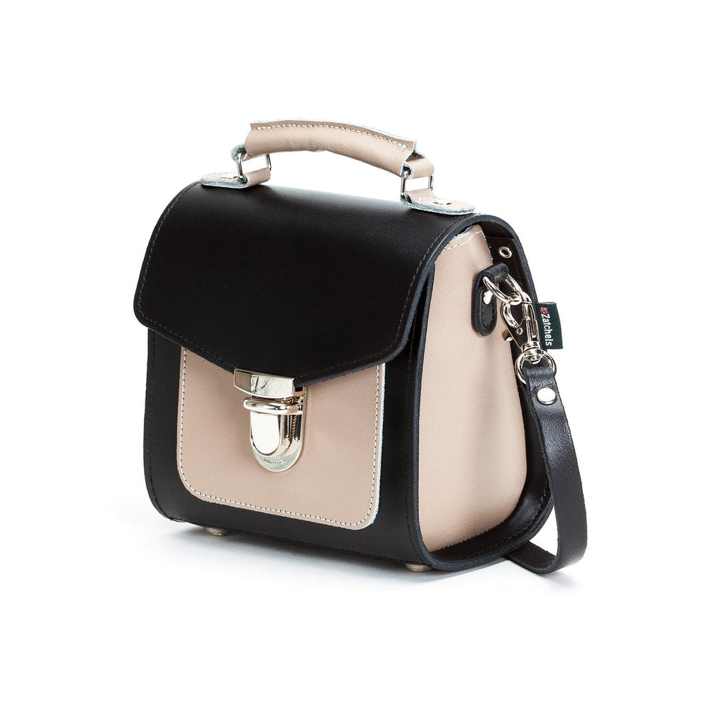 Handmade Leather Sugarcube Handbag in Cafe Noir
