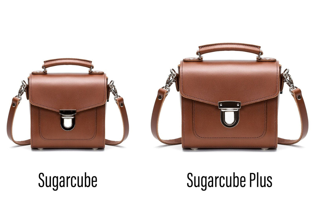 Handmade Leather Sugarcube Handbag in Chestnut