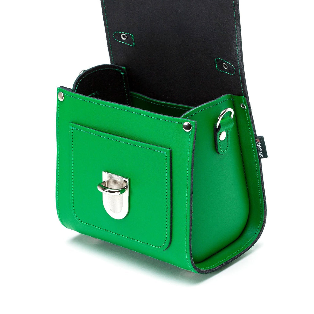 Handmade Leather Sugarcube Handbag in Green