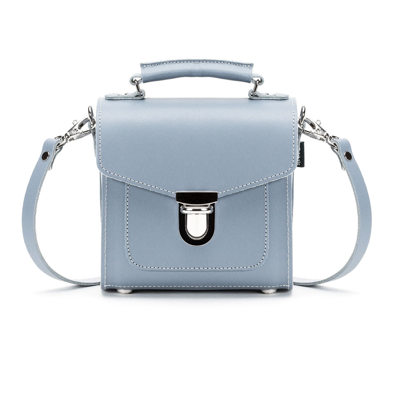 Handmade Leather Sugarcube Handbag in Lilac Grey