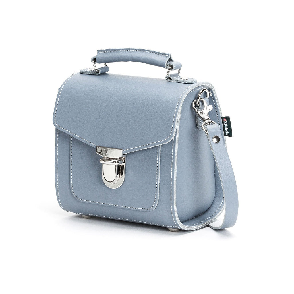 Handmade Leather Sugarcube Handbag in Lilac Grey