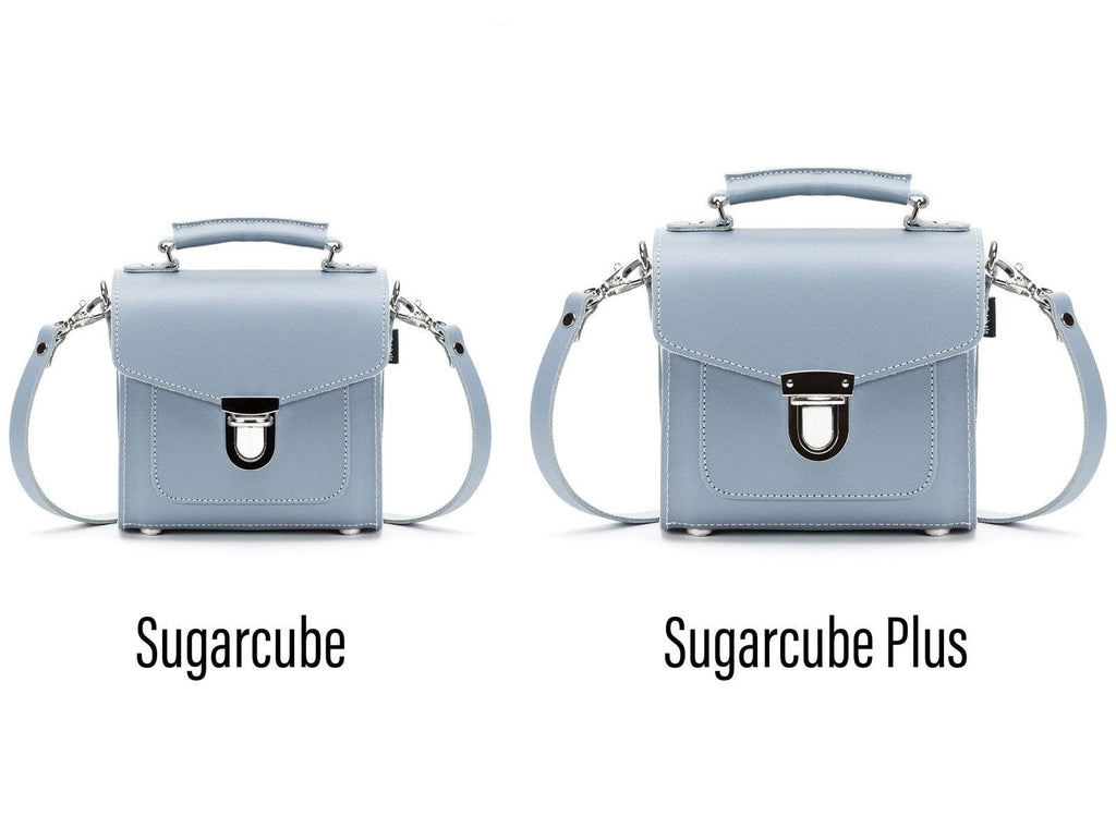 Handmade Leather Sugarcube Handbag in Lilac Grey