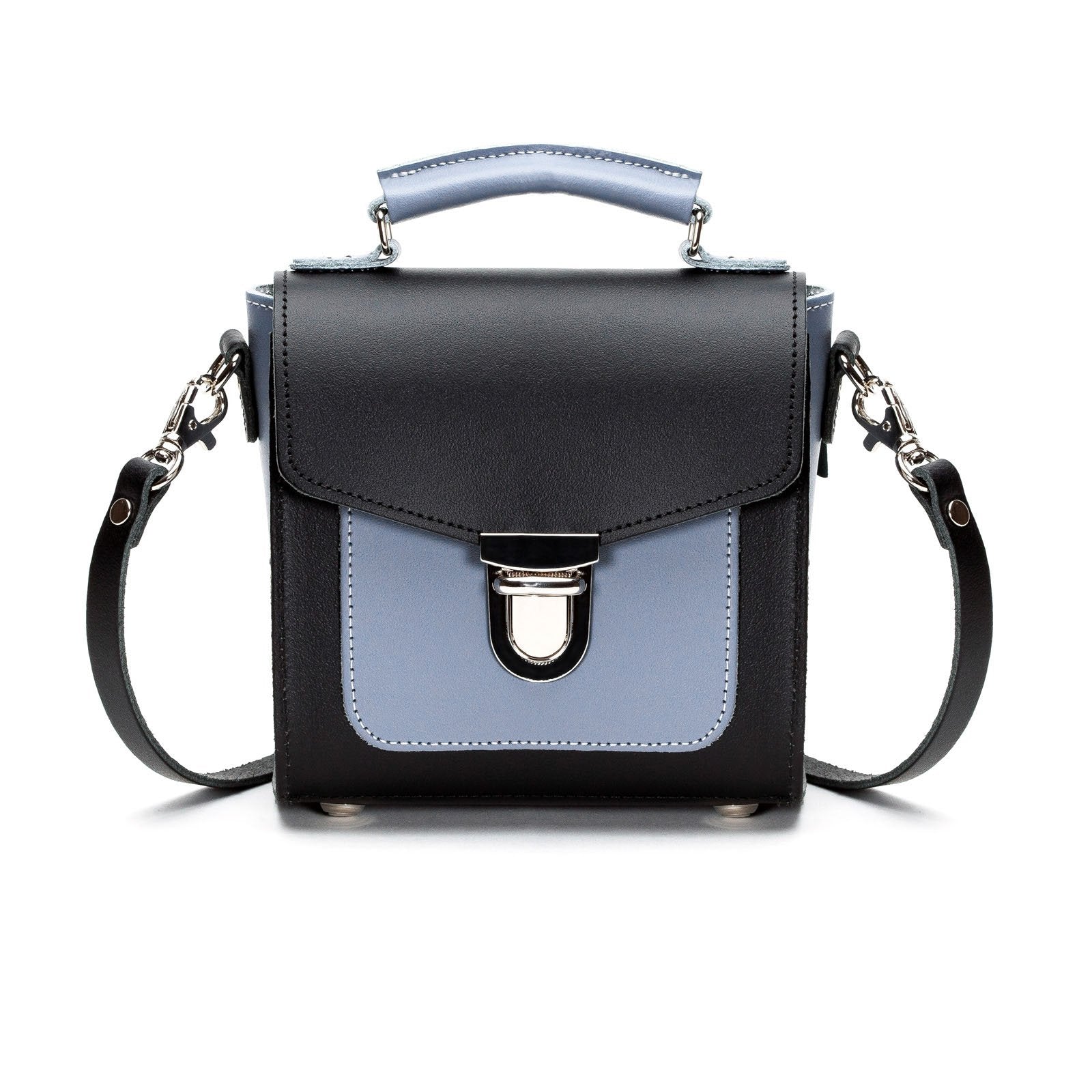 Mocha Mauve Leather Sugarcube Handbag Handmade