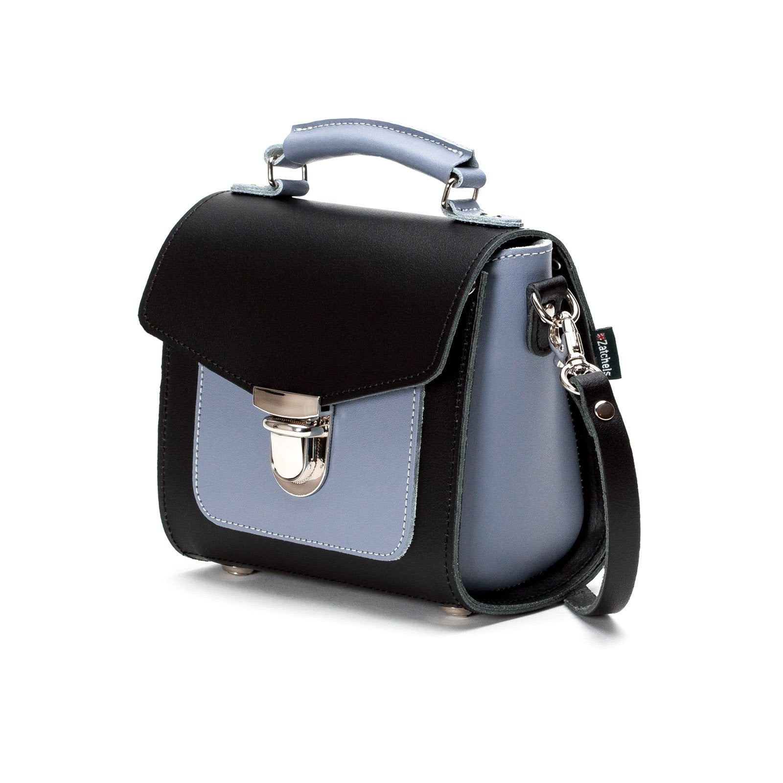 Mocha Mauve Leather Sugarcube Handbag Handmade