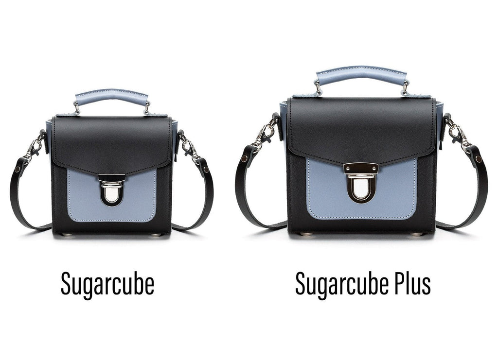 Mocha Mauve Leather Sugarcube Handbag Handmade