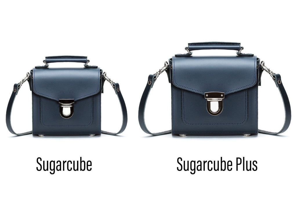 Navy Handmade Leather Sugarcube Handbag