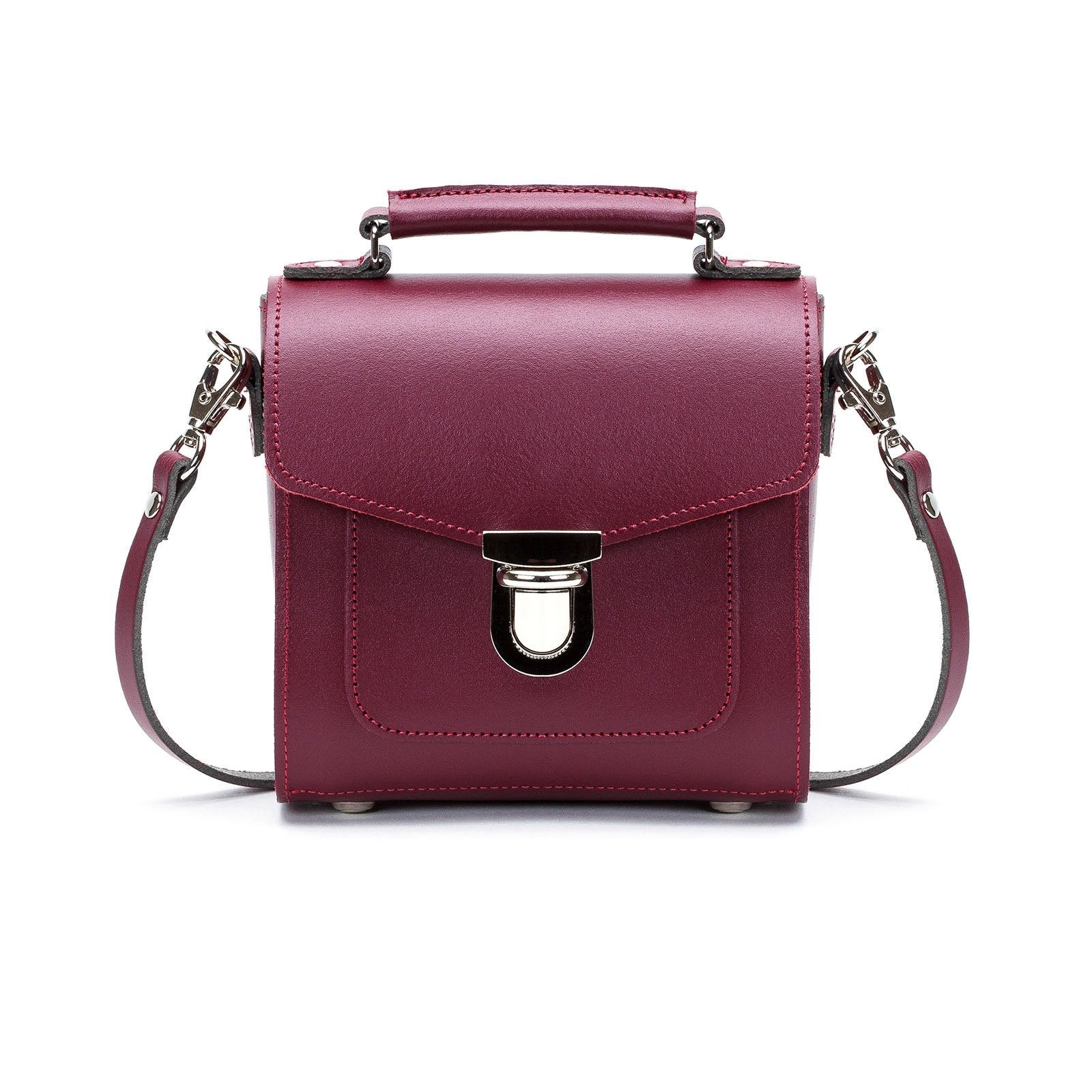 Handmade Leather Sugarcube Handbag in Oxblood