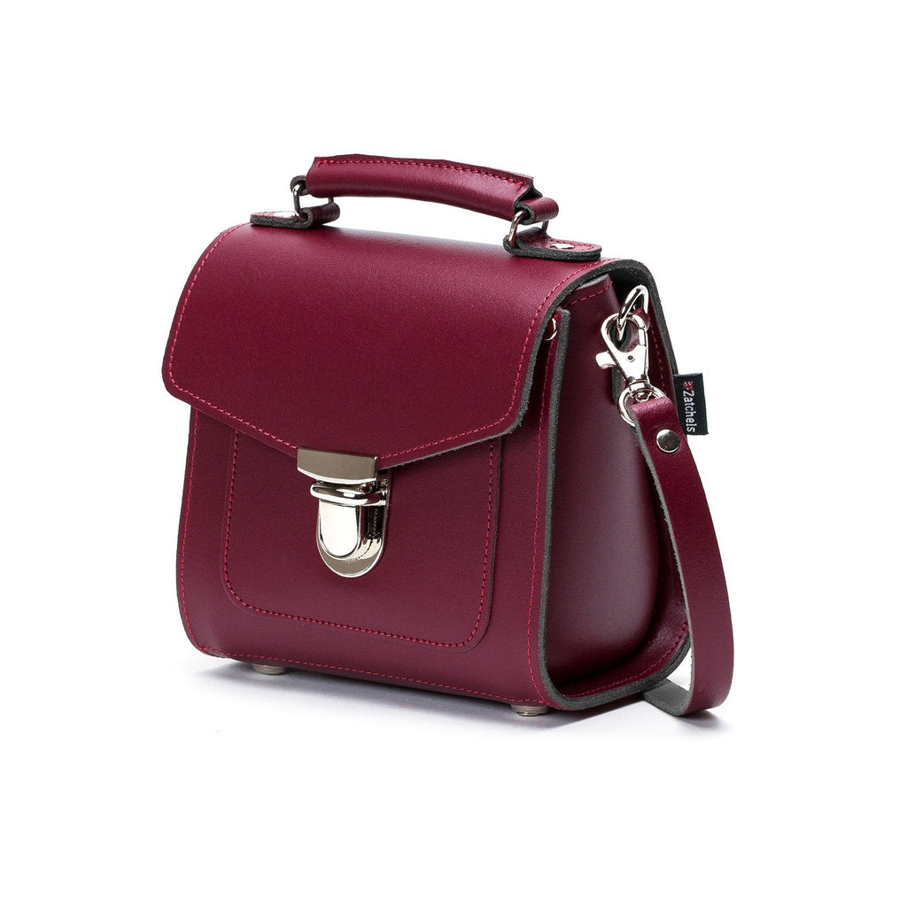 Handmade Leather Sugarcube Handbag in Oxblood
