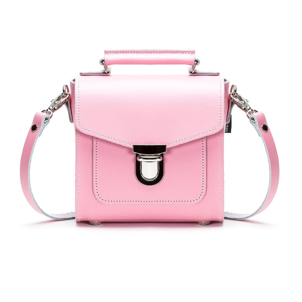 Handmade Leather Sugarcube Handbag in Pastel Pink