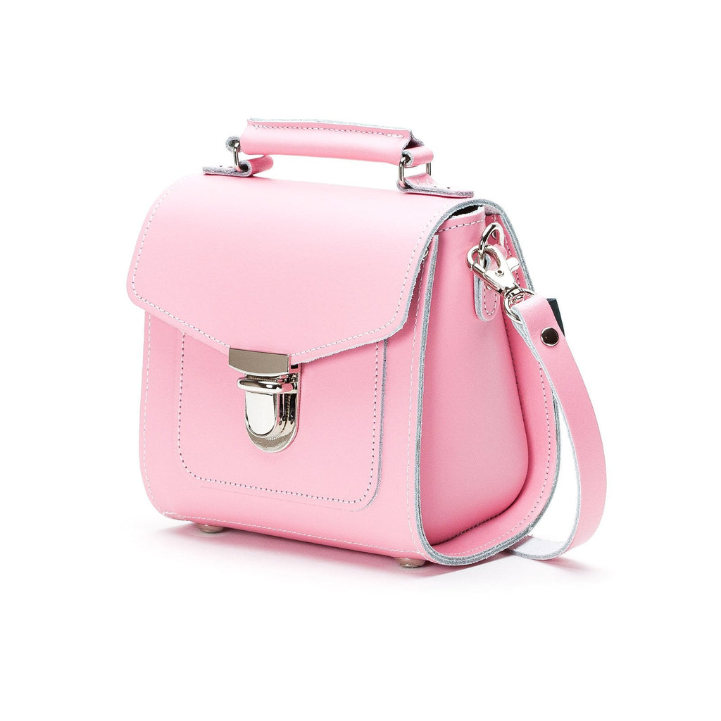 Handmade Leather Sugarcube Handbag in Pastel Pink