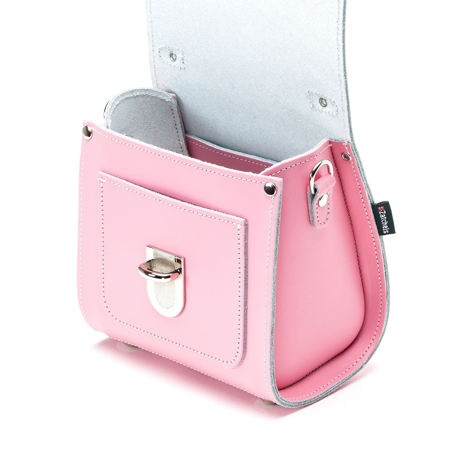 Handmade Leather Sugarcube Handbag in Pastel Pink