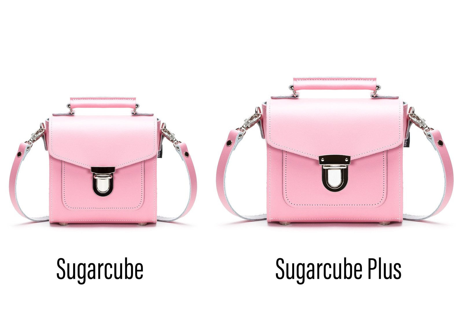 Handmade Leather Sugarcube Handbag in Pastel Pink
