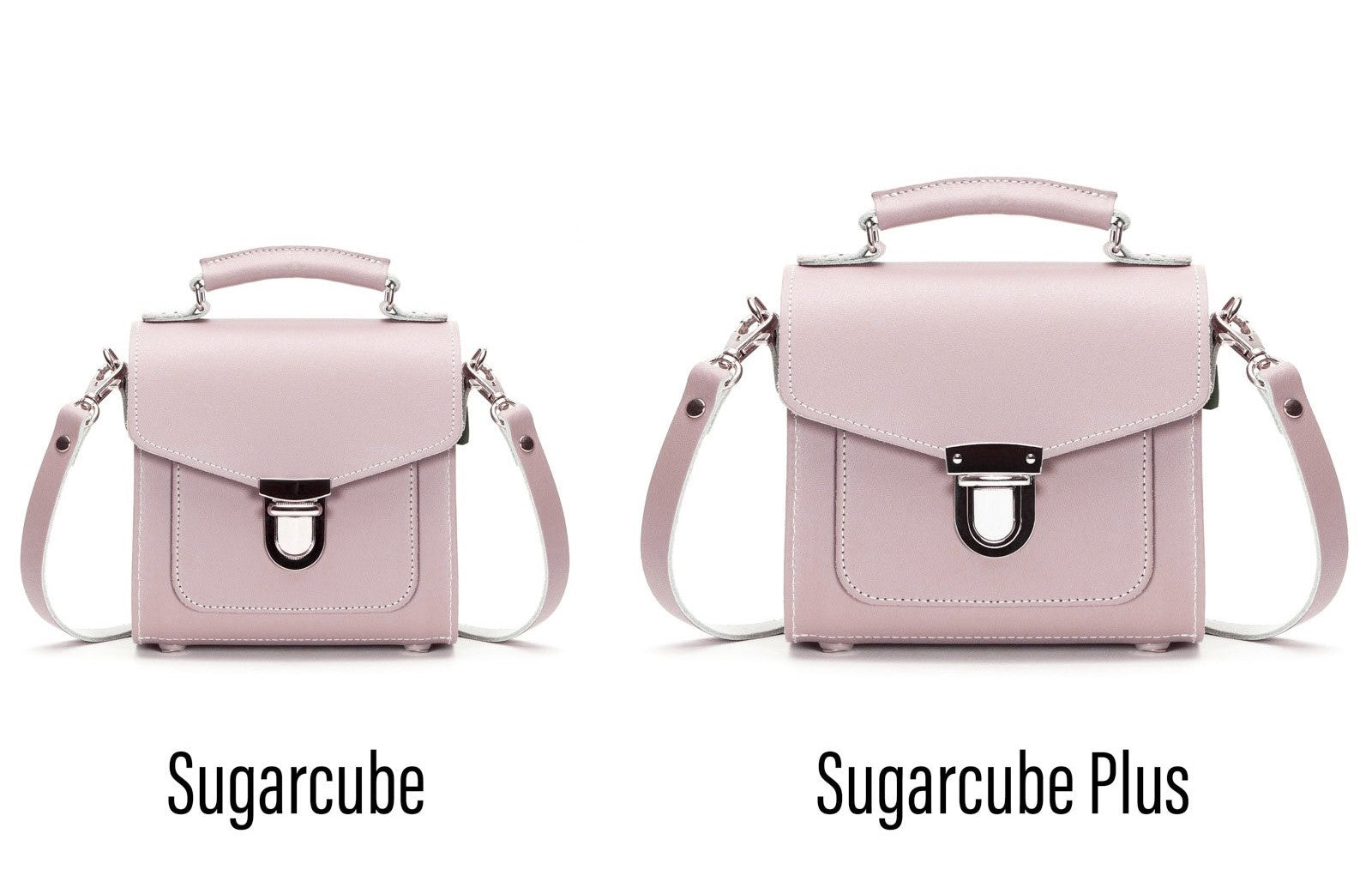 Handmade Leather Sugarcube Handbag in Rose Quartz