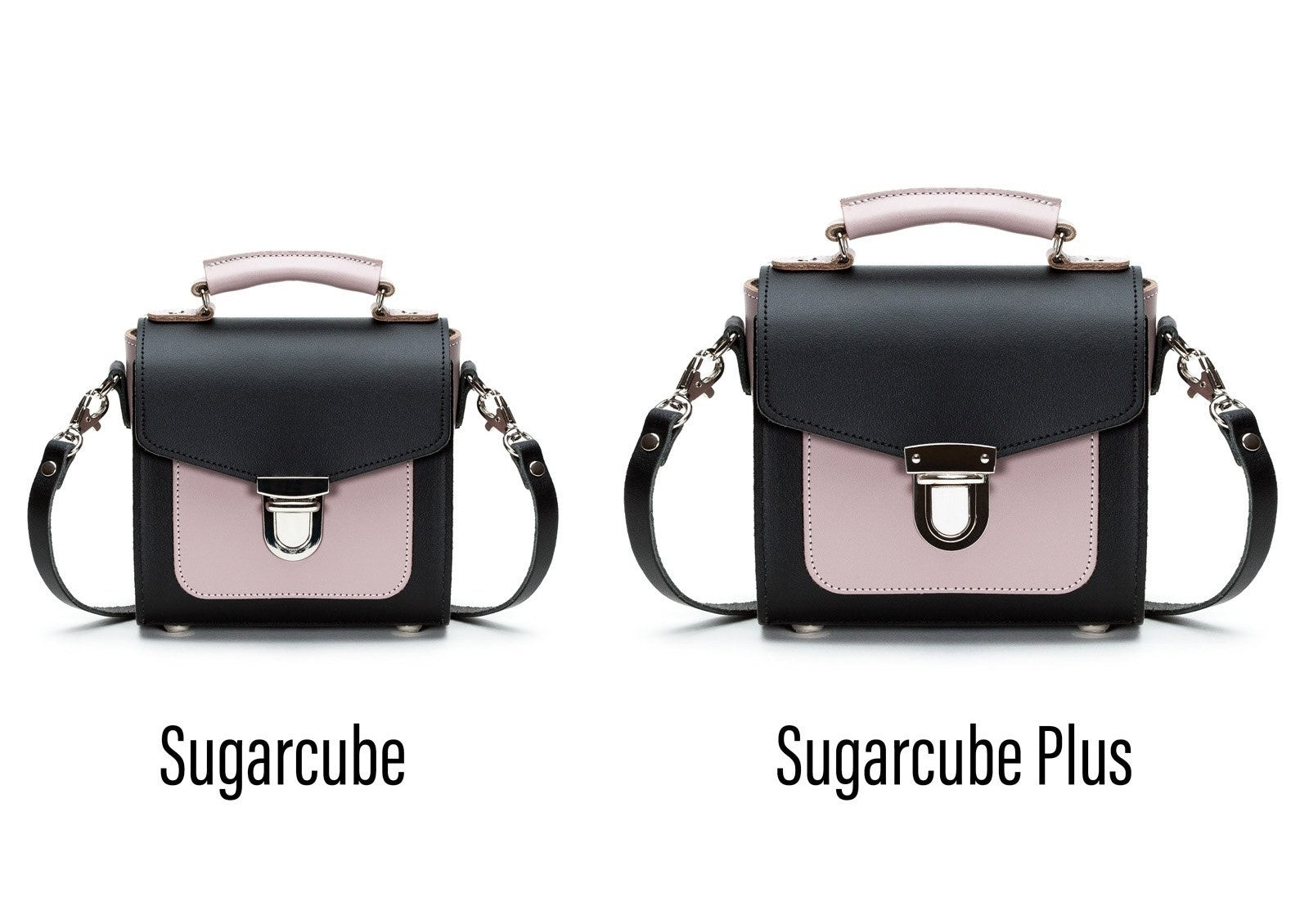 Handmade Leather Sugarcube Handbag in Rose Truffle