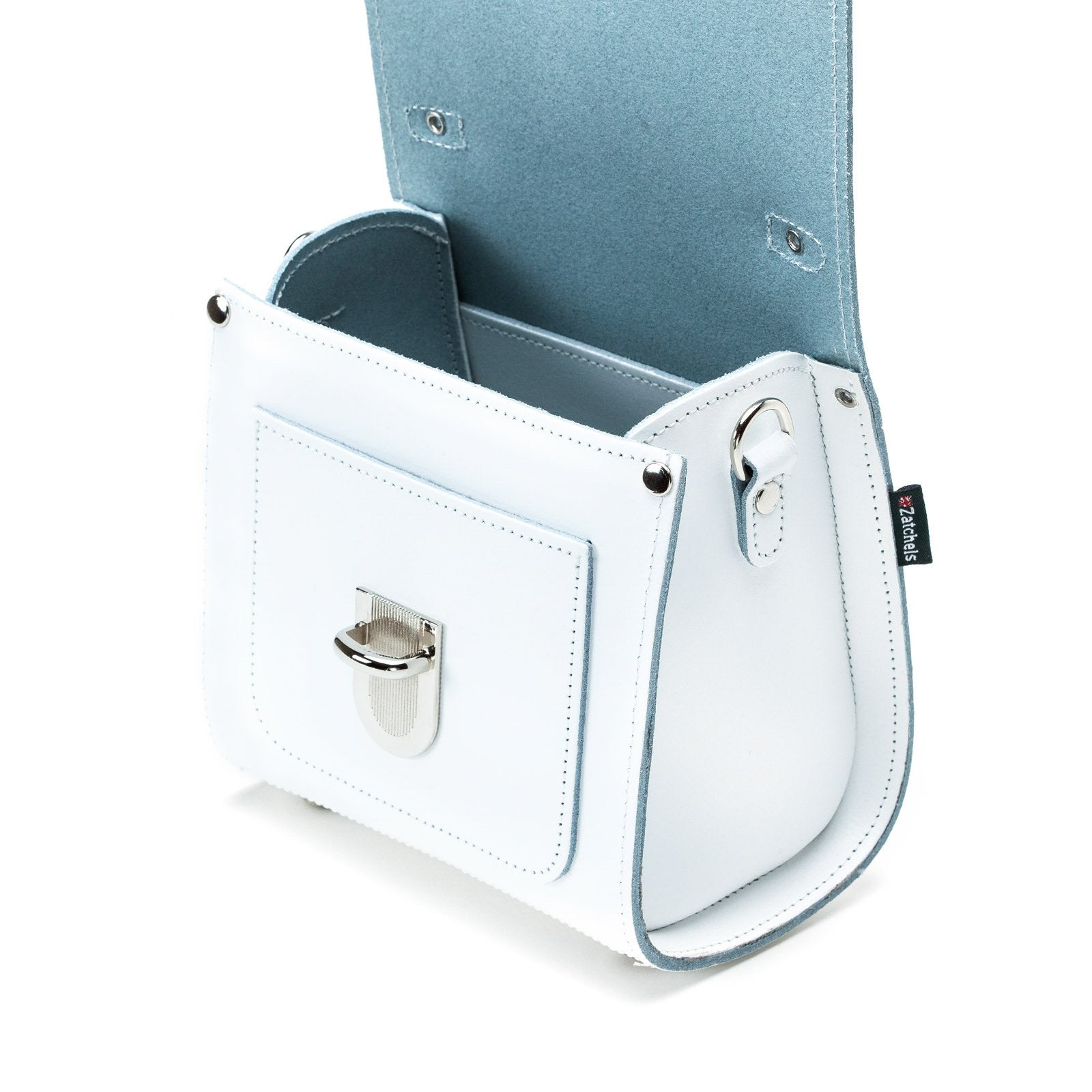 White Handmade Leather Sugarcube Handbag
