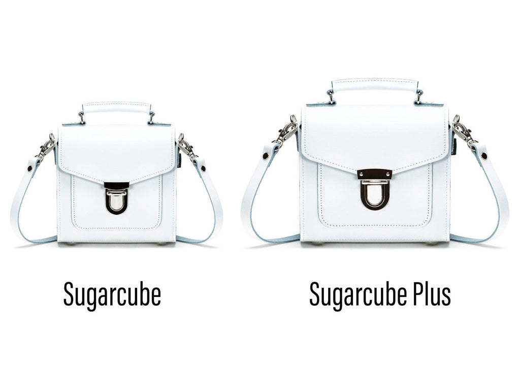 White Handmade Leather Sugarcube Handbag