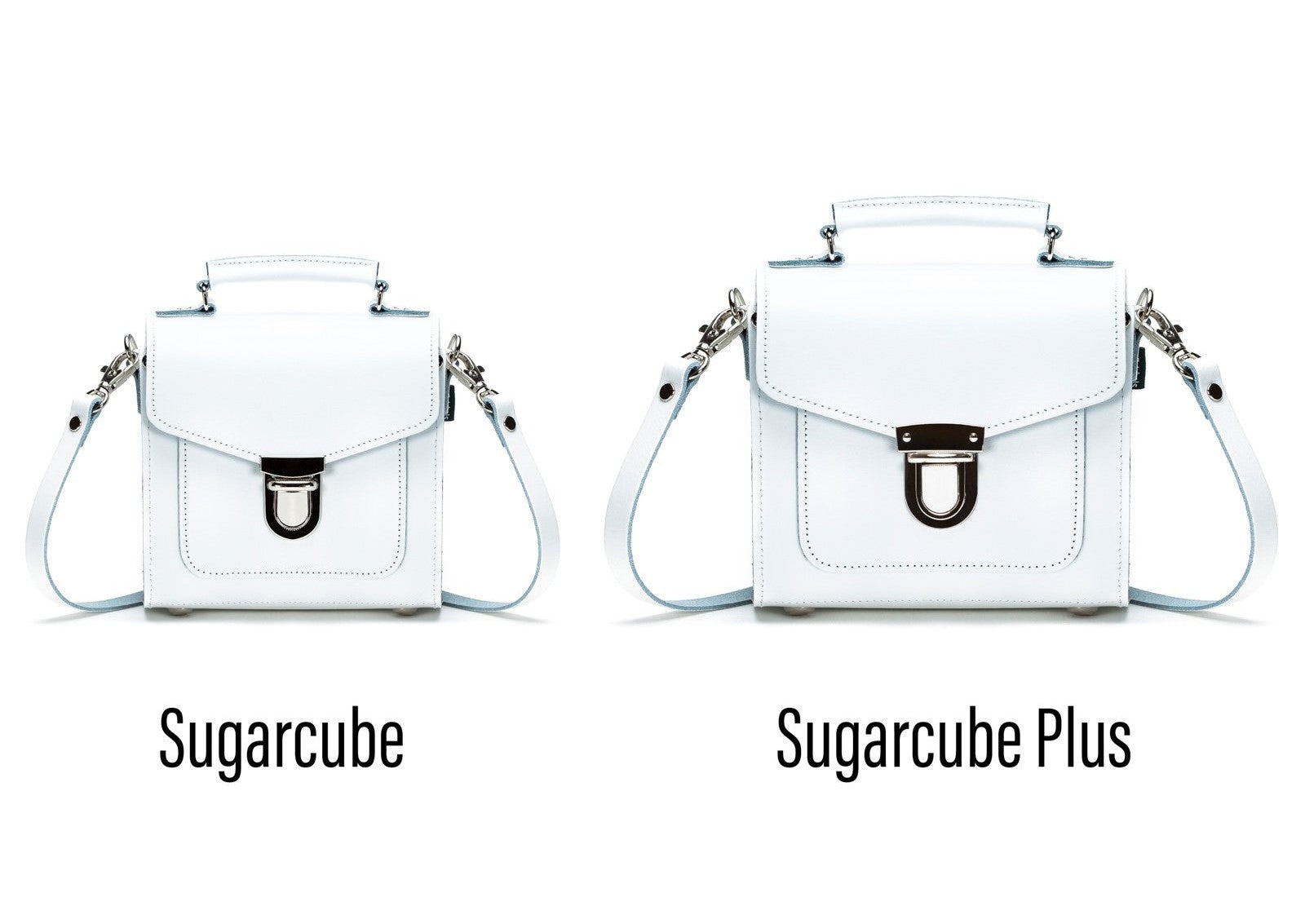 White Handmade Leather Sugarcube Handbag