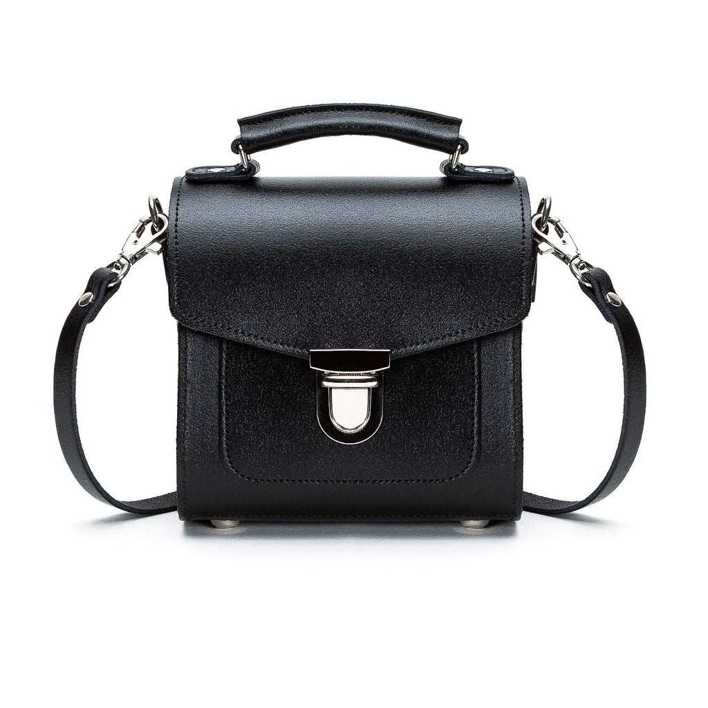 Handmade Leather Sugarcube Handbag in Zebra
