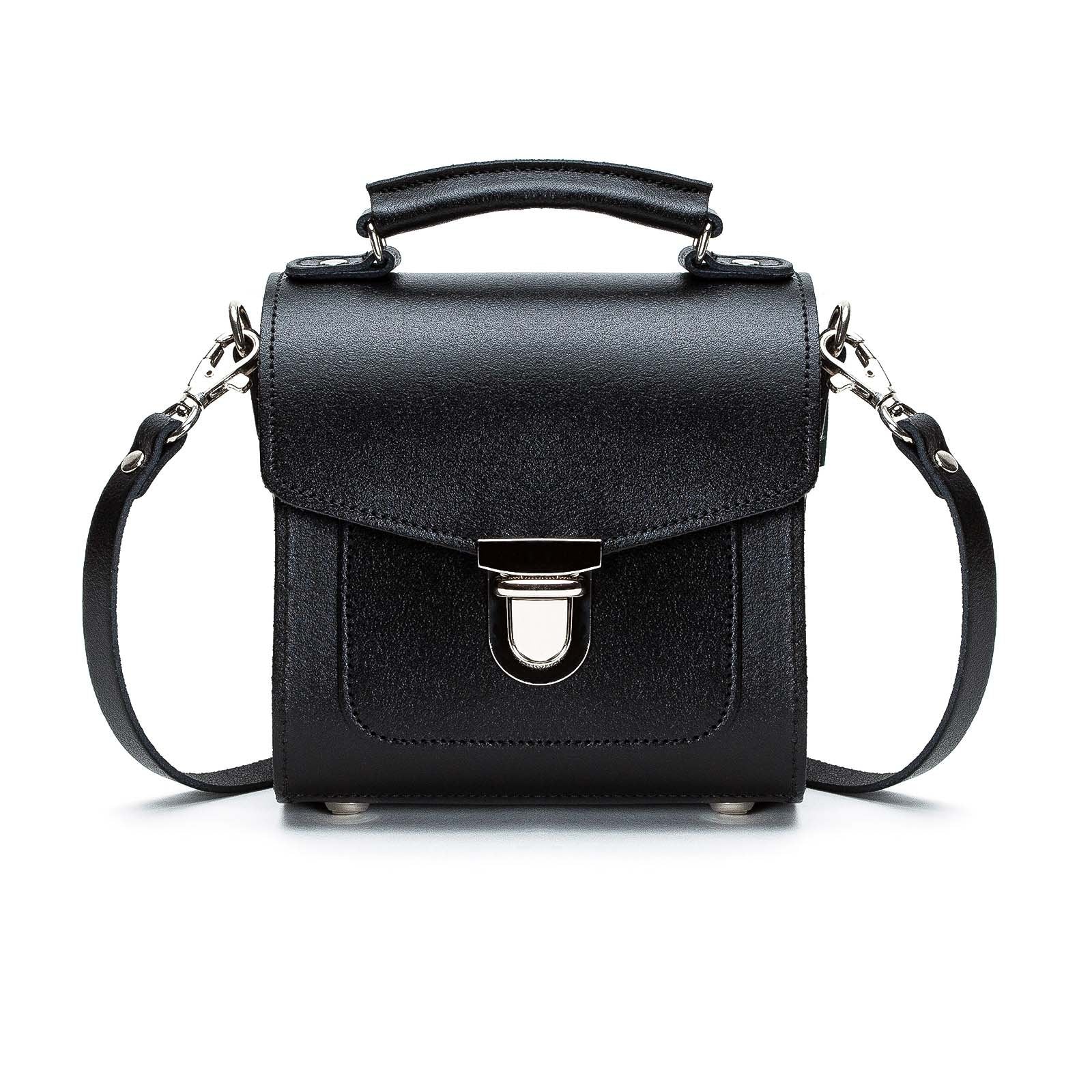 Handmade Leather Sugarcube Handbag in Zebra