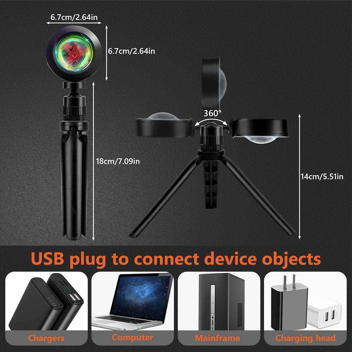 Sunset Glow Projection Lamp with Tripod