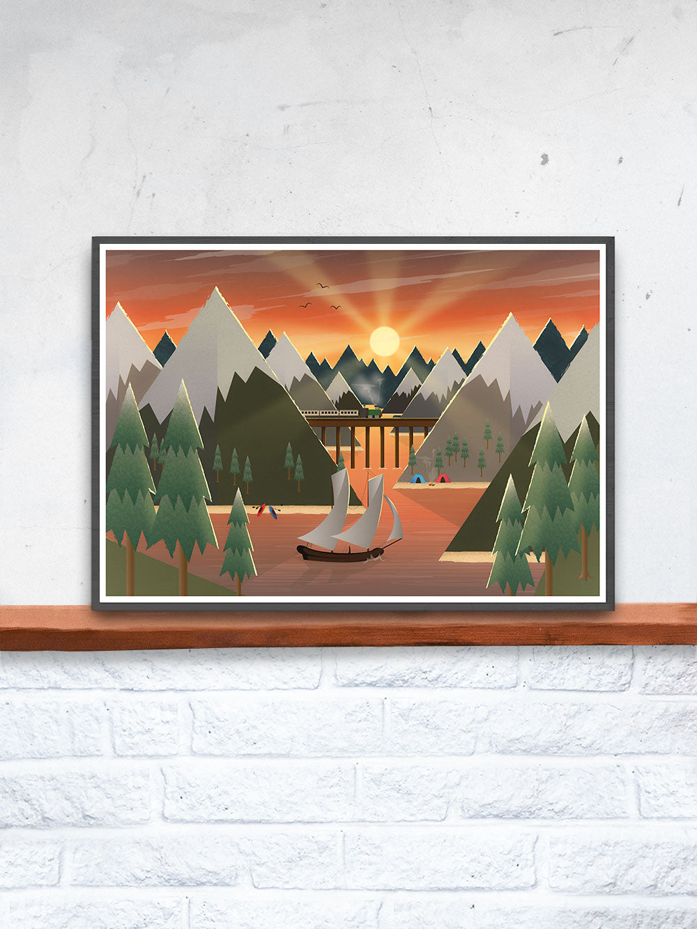 Sunset Lake Kids Wall Art Print