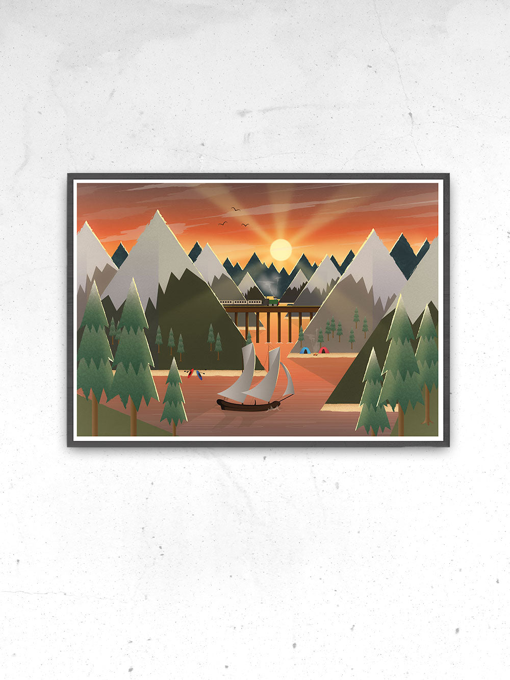 Sunset Lake Kids Wall Art Print