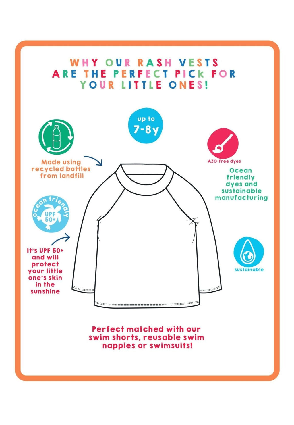 Happy Stripe Print Kids Swim Rash Vest