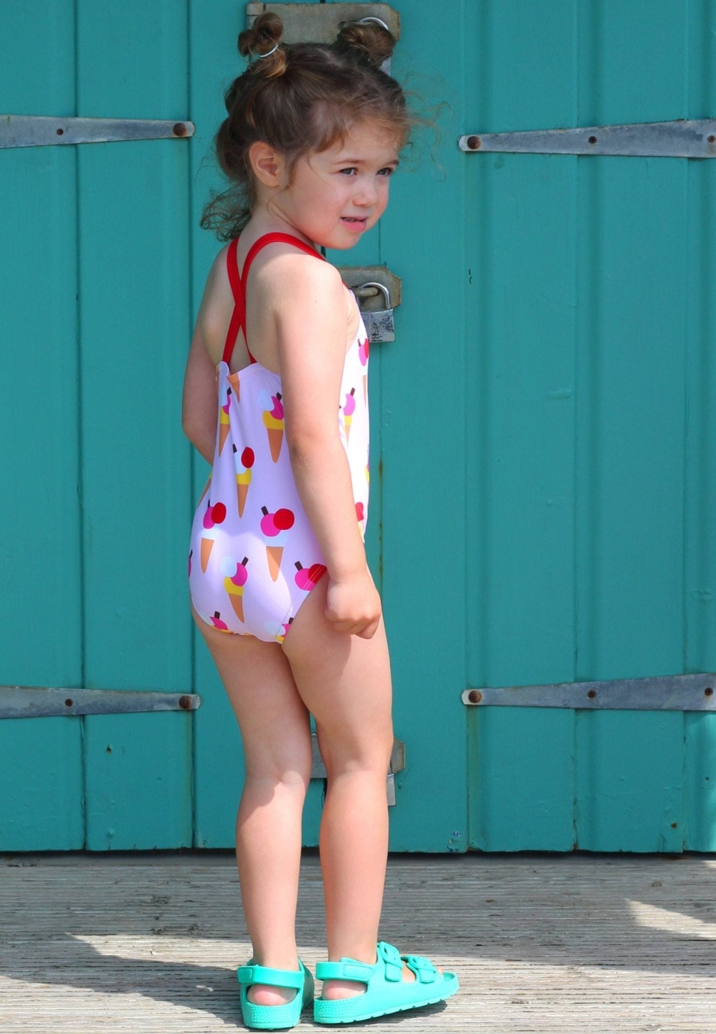 Ice Cream Cones Print Kids Swimsuit