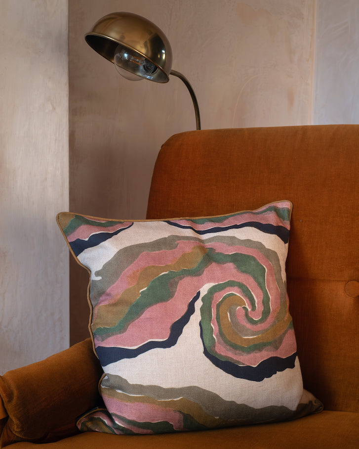 Swirls Linen Cushion 50x50cm Pre Order