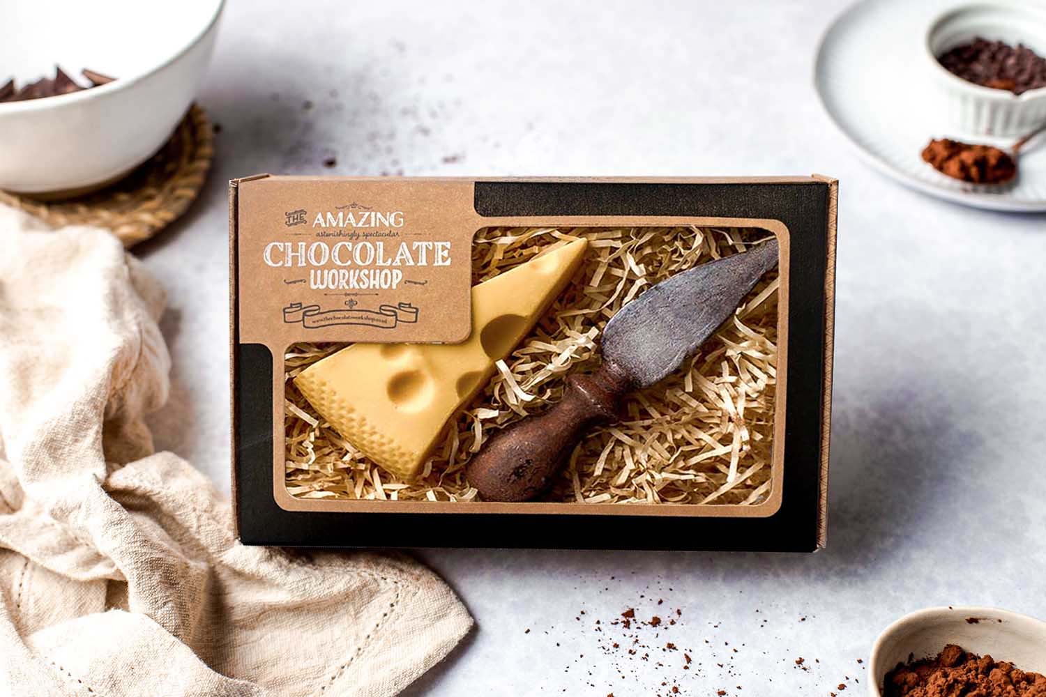 Swiss Cheese Slice and Cheese Knife Gift Box