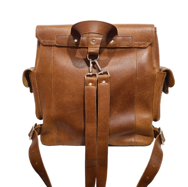 Men's Tan Leather Backpack Handmade in England
