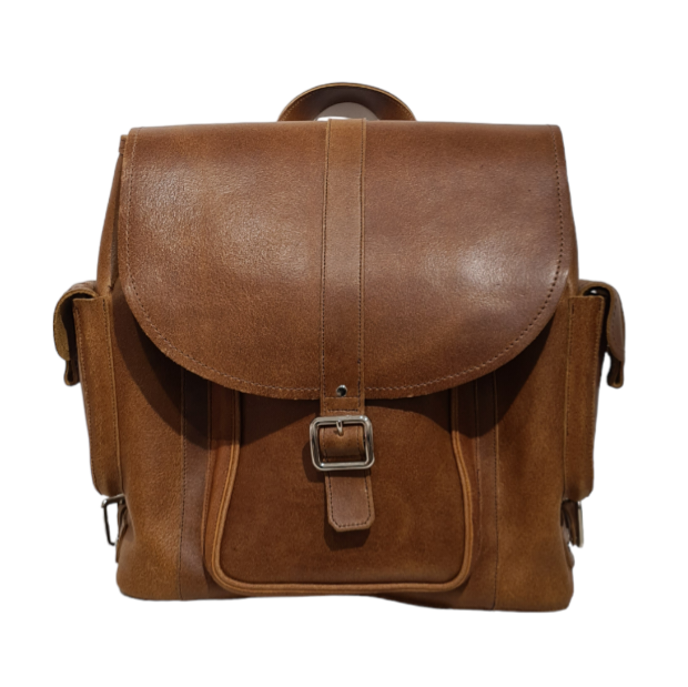 Men's Tan Leather Backpack Handmade in England