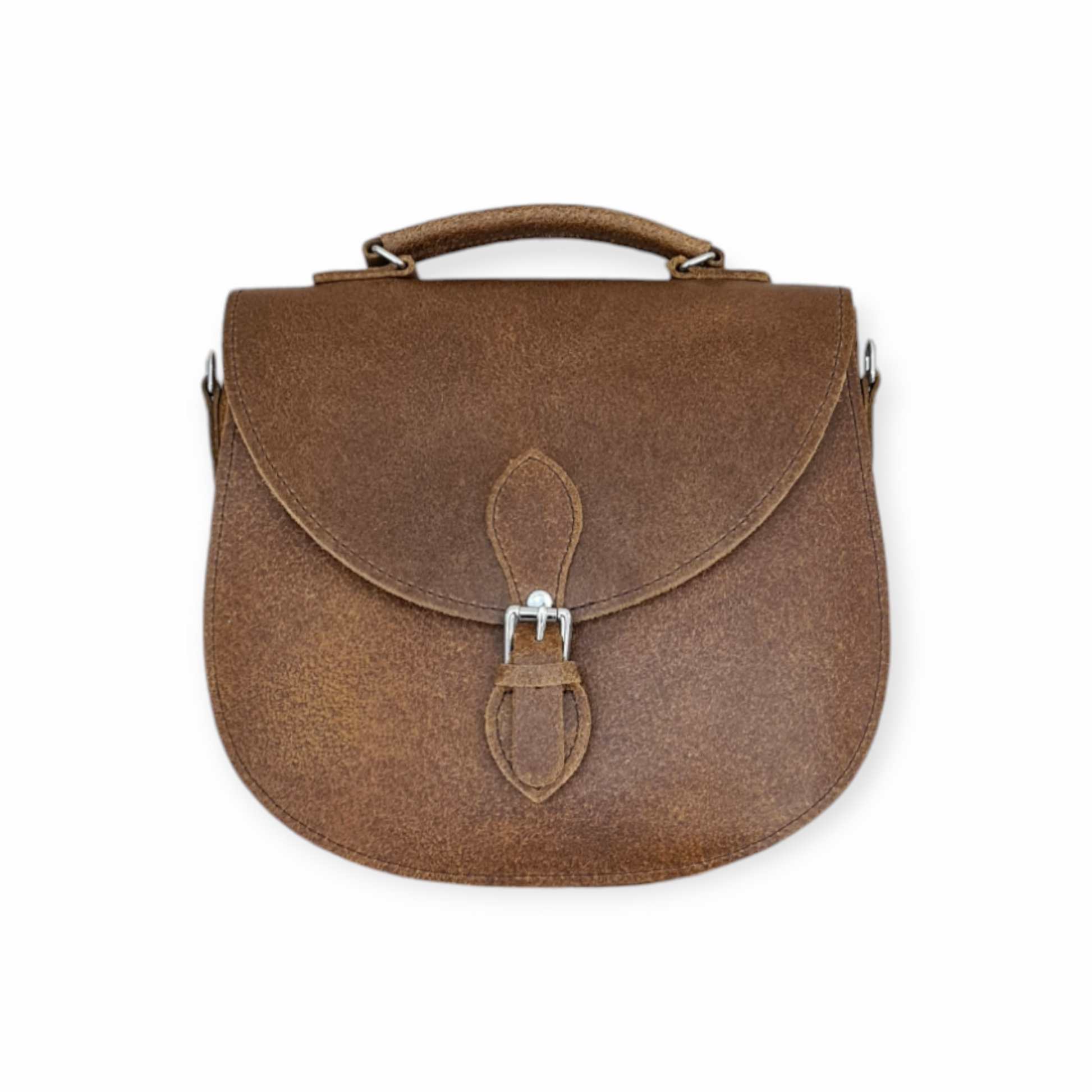 Handmade Tan Leather Saddle Bag