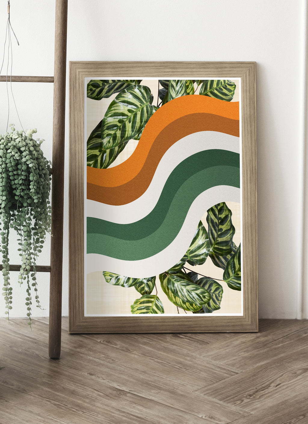 Tangerine Waves Funky Abstract Print