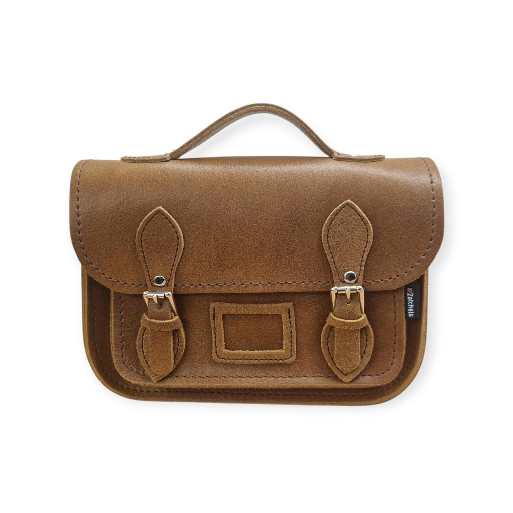 Leather Midi Satchel in Tannery Tan