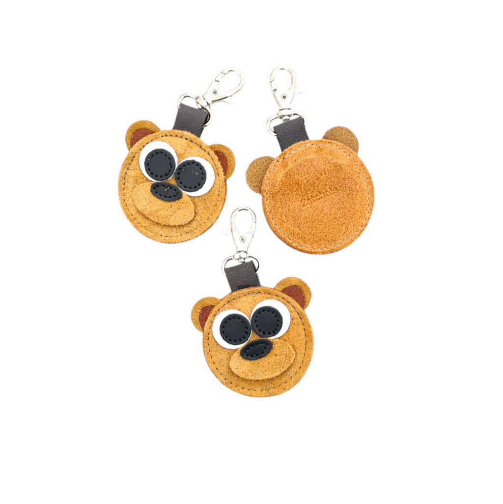 Brown Bear Handmade Leather Bag Charm